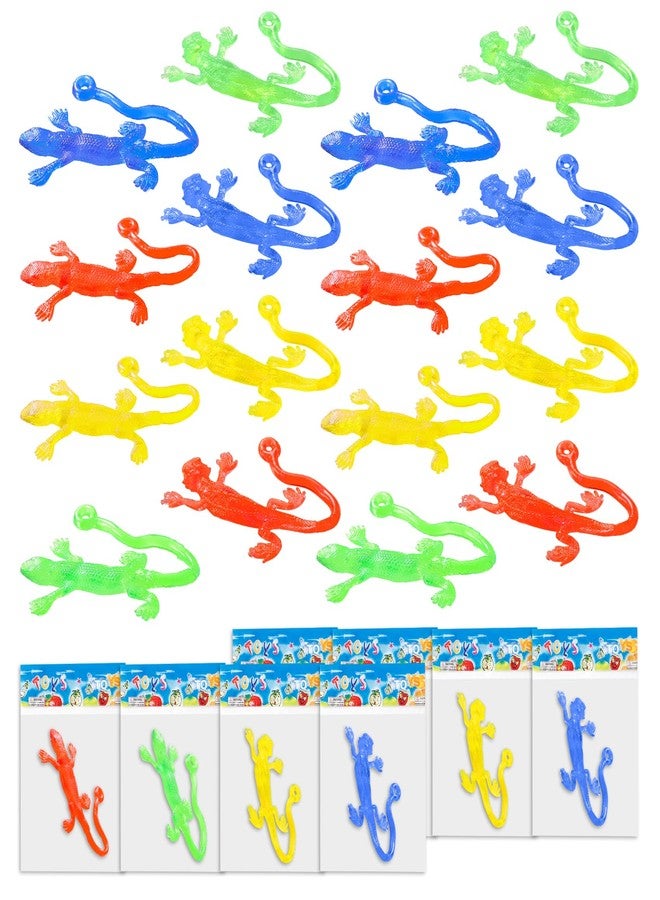 Yeetec 24 Pack Sticky Gecko Stretchy Sticky Lizards Sensory Toys for Kids Birthday Party Favors, Reptile Themed Party Supplies Bag Fillers, Classroom Prizes, Random Color - Image 1